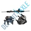 3 pc Set: Power Steering Rack and Pinion + 2 Wheel Hub Bearing Assembly