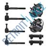 2 Front Wheel Hub Bearing Assembly 4WD 6 Bolt + 4 Tie Rods + 2 Adjusting Sleeves #1 small image