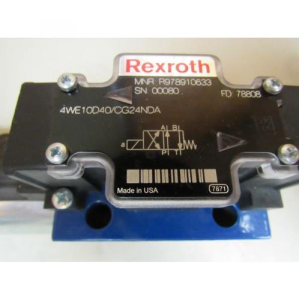 NEW REXROTH HYDRAULIC VALVE 4WE10D40/CG24NDA 4WE10D40CG24NDA 24VDC 1.46 AMP A #3 image