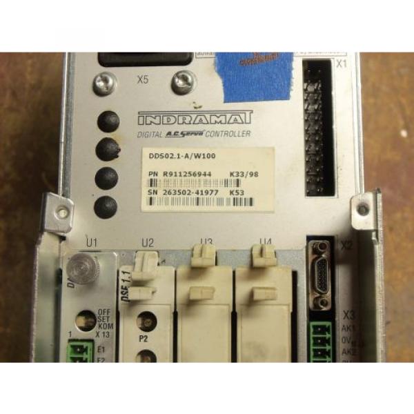 REXROTH INDRAMAT DDS02.1-A/W100 POWER SUPPLY AC SERVO CONTROLLER DRIVE #14 #2 image