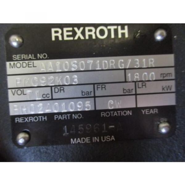 NEW REXROTH HYDRAULIC AA10S071DRG/31 BH02401095 Pump #3 image