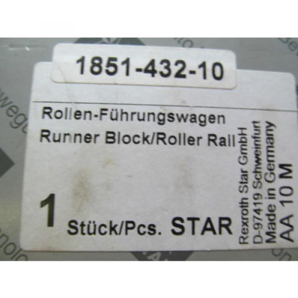 New Rexroth Star 1851-432-10 D-97419 Runner Block Roller Rail Free Shipping #2 image