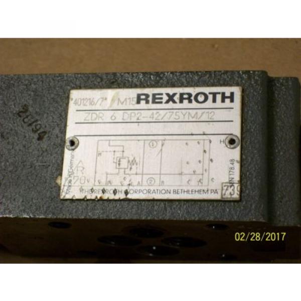 REXROTH HYDRAULIC VALVE ZDR 6 DP2-42/75YM/12 &amp; VALVE 3DREP 6 A-11/25A24NZ4M #3 image