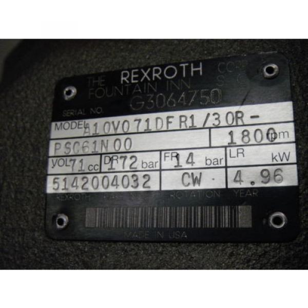 Rexroth BH00907548 Hydraulic Motor A10V071DFR1/30RPSC61N00 5142004032 Pump #9 image