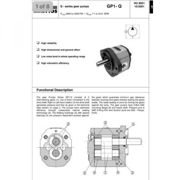 HYDRAULIC GEAR MOTOR ARGOHYTOS ARGO HYTOS GP1Q82RK7FOB 1709000 Pump #10 image