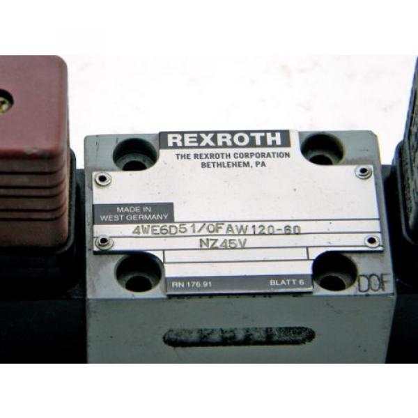 NEW REXROTH 4WE6D51/0FAW120-60 NZ45V HYDRAULIC VALVE 4WE6D51/0FAW120-60NZ45V #5 image