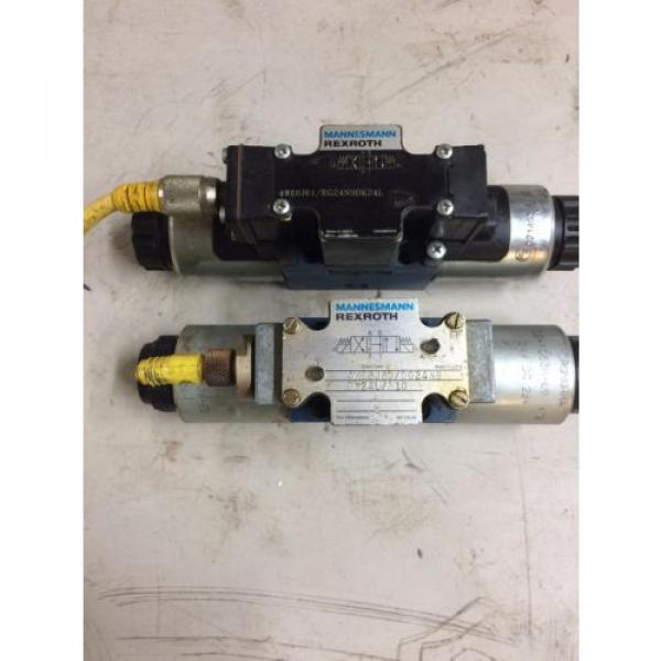 LOT OF 2 Mannesmann Rexroth HYDRAULIC VALVES 4WE6J60 &amp; 4WE6J61/EG24N9DK24L #1 image