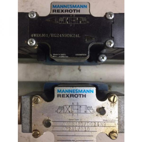 LOT OF 2 Mannesmann Rexroth HYDRAULIC VALVES 4WE6J60 &amp; 4WE6J61/EG24N9DK24L #3 image