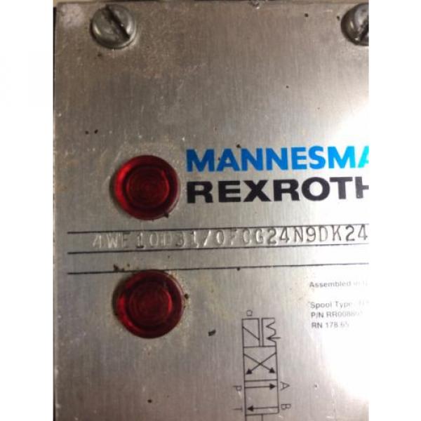 MANNESMANN REXROTH HYDRAULIC SOLENOID VALVE, 4WE10D31/0FCG24N9DK24L #3 image