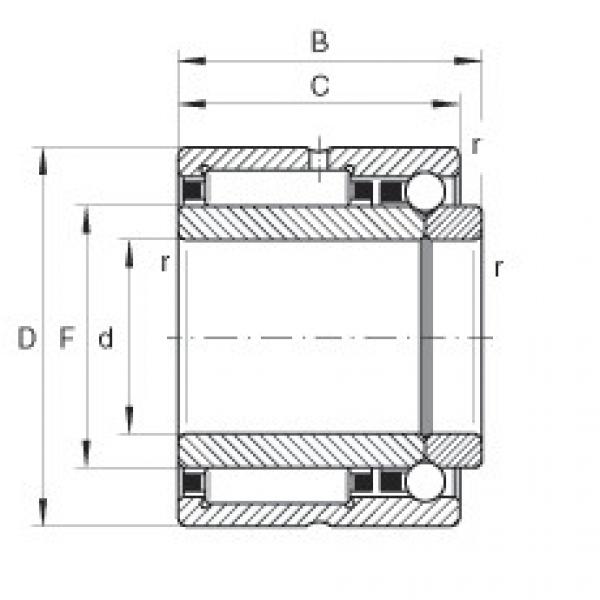 Needle roller/angular contact ball bearings - NKIB59/22-XL #1 image