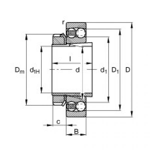 Self-aligning ball bearings - 1208-K-TVH-C3 + H208 #1 image