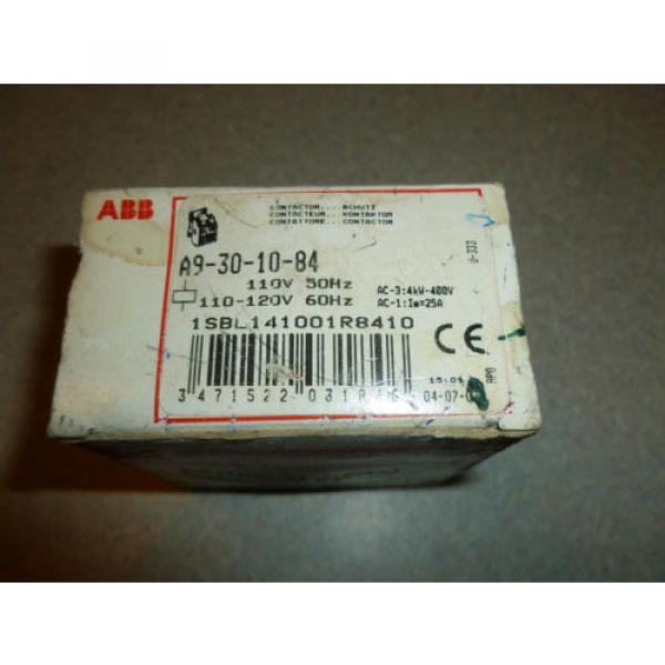 ABB, Contactor,  A9-30-10-84, Motor Control, 110-120 Volt, New in Box, NIB #1 image