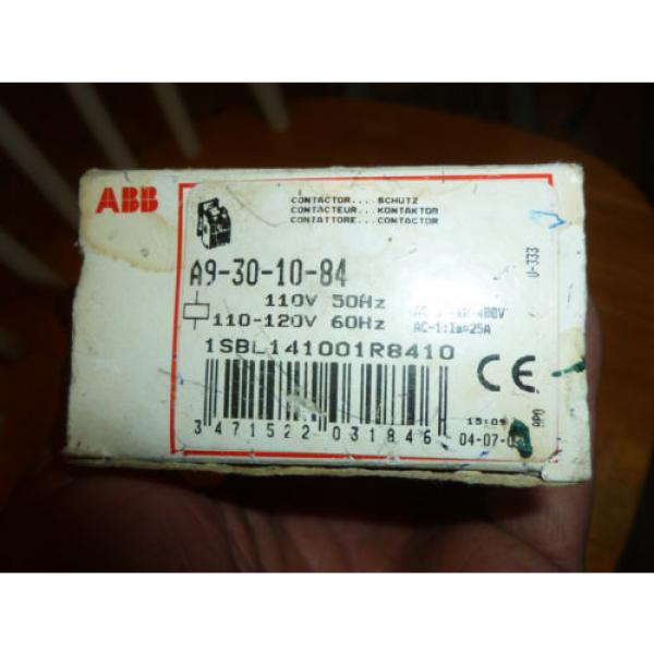 ABB, Contactor,  A9-30-10-84, Motor Control, 110-120 Volt, New in Box, NIB #8 image