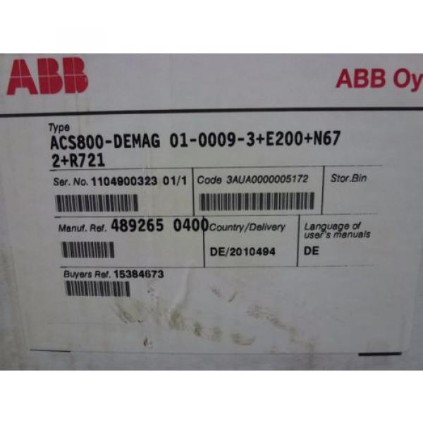 T3119 ABB ACS800-DEMAG 01-0009-3+E200+N672+R721 #2 image