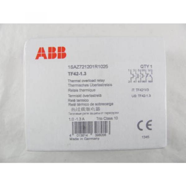 ABB, Thermal Overload Relay, TF42-1.3, Rated: 1.3 Amps, New in Sealed Box, NIFSB #5 image