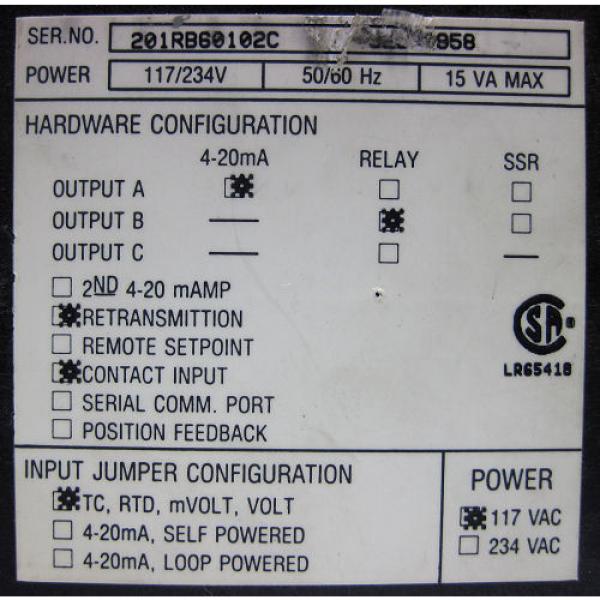 ABB KENT-TAYLOR MICRO-SCAN 200 INDICATING PROCESS CONTROLLER 201RB60102C #5 image