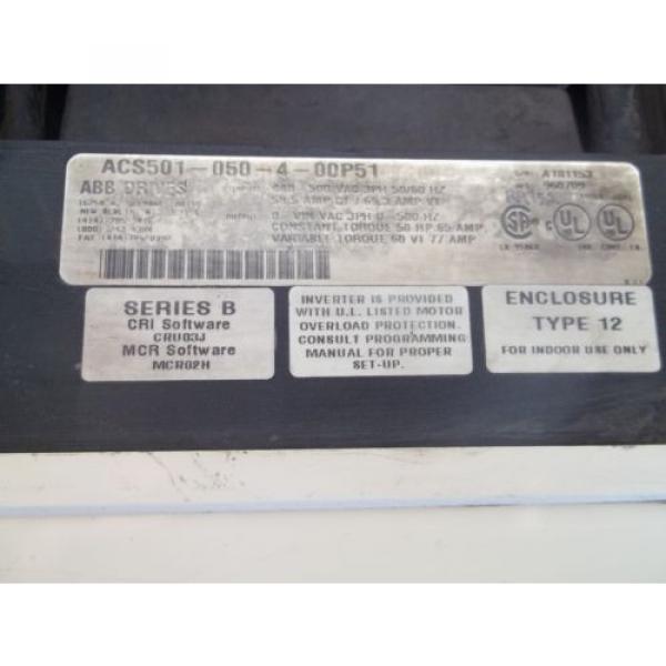 ABB ACS501-050-4-00P51 3PHASE 50HP SERIES B 440-500VAC 50/60HZ 50HP DRIVE (49) #3 image