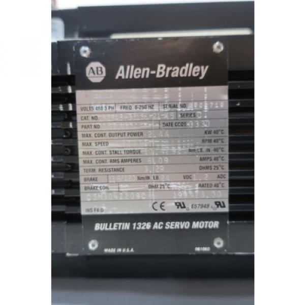 ALLEN BRADLEY 1326AB-B515E-21-K5 460V-AC 2.44KW 92LB-IN SERVO MOTOR D551986 #6 image