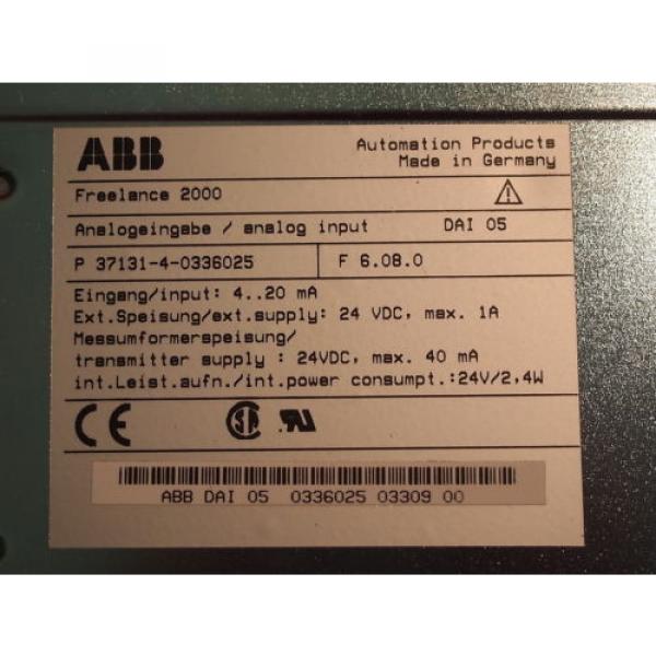 DAI 05 Analog Input ABB FREELANCE 2000 37131-4-0336025 #2 image