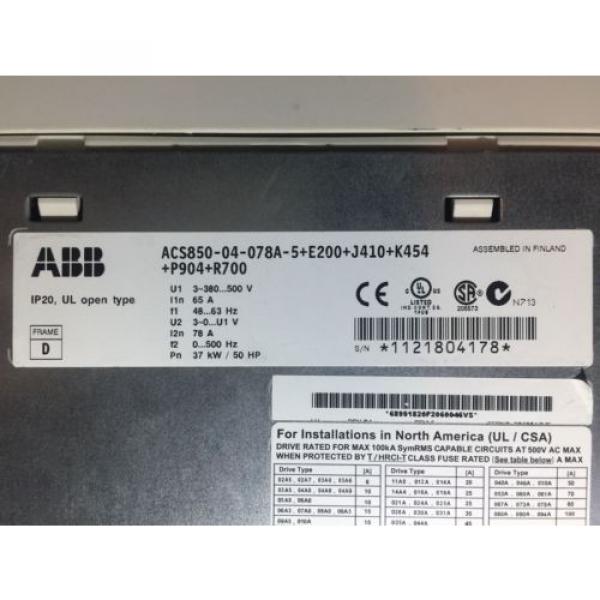 ABB ACS850-04-078A-5+E200+J410+K454+P904+R700 50 HP NICE! FAST SHIPPING! #3 image