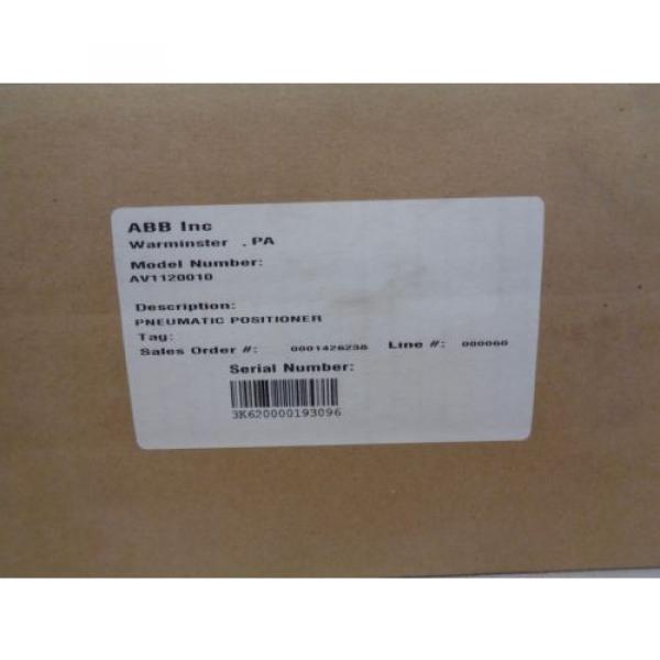 NEW ABB MODEL AV 1120010 PNEUMATIC POSITIONER #1 image