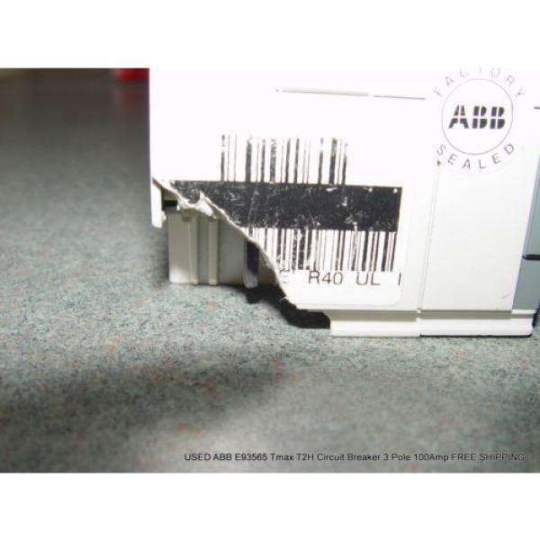 USED ABB E93565 Tmax T2H Circuit Breaker 3 Pole 100Amp FREE SHIPPING #5 image