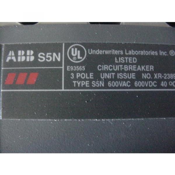 ABB SACE S5 S5N Circuit Breaker 300AMP 3Pole 600V WITH SHUNT TRIP CUTLER SQUARED #3 image