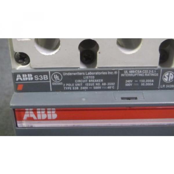 ABB DC CIRCUIT BREAKER S3B 175 AMP // 240 VAC 500 VDC // 2 POLE WITH AUX &amp; ALARM #7 image