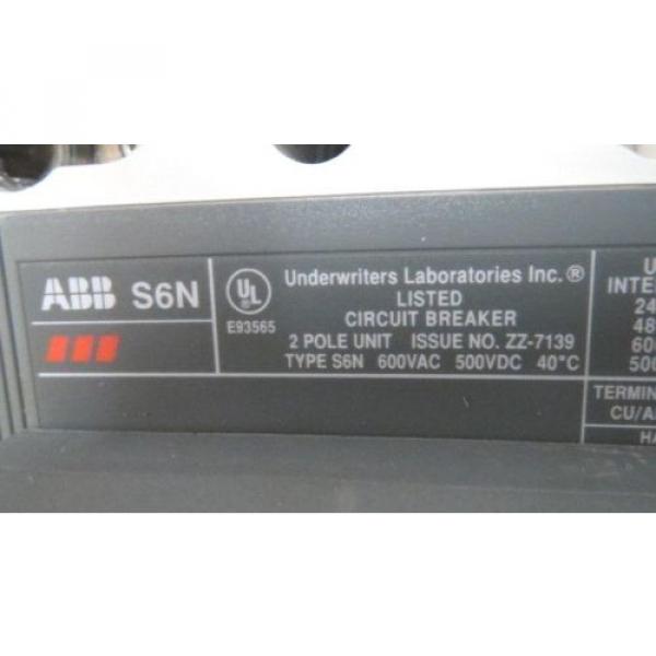 ABB S6N BREAKER 600 AMP 600 VAC 500 VDC 2 POLE W/ 600 AMP TRIP #4 image