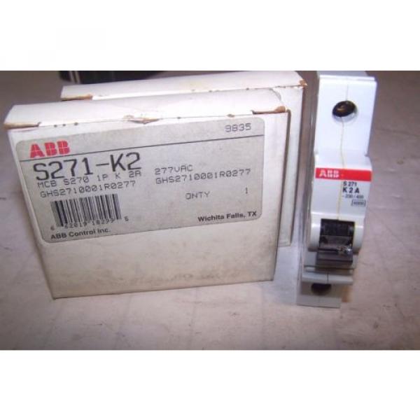 2) NEW ABB S 271 K2 A  CIRCUIT BREAKER 2 AMP 277 VAC 1 POLE ABB S271 K2A LOT OF2 #1 image