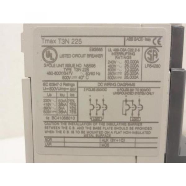 165874 Old-Stock, ABB T3N225 Tmax Circuit Breaker, 225A, 3 Pole, 480/600VAC #2 image