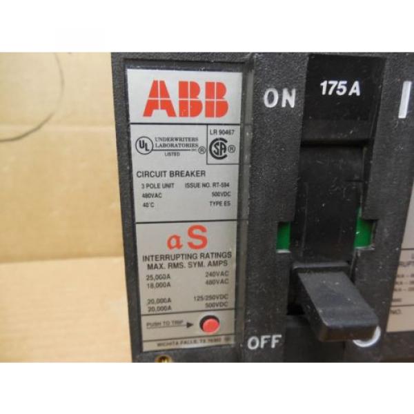 ABB Circuit Breaker TF3225 RT-594 175A 175 A Amp 3P 480/690 VAC 500 VDC Used #2 image