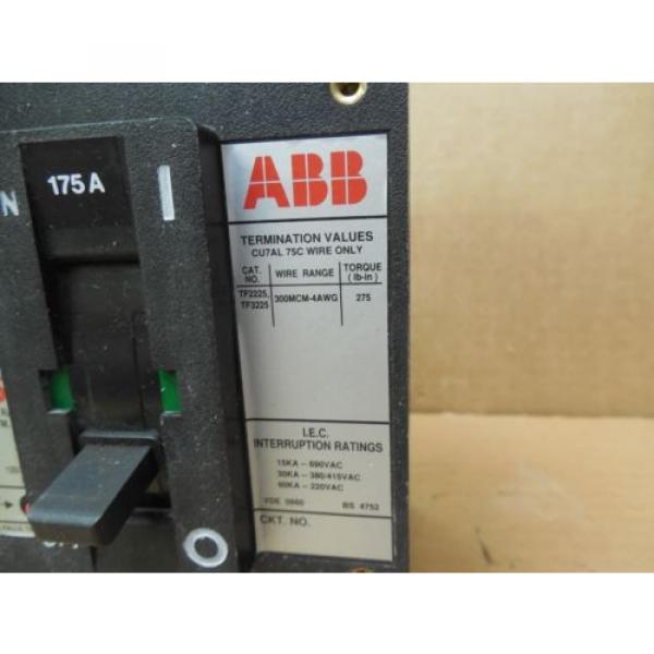 ABB Circuit Breaker TF3225 RT-594 175A 175 A Amp 3P 480/690 VAC 500 VDC Used #3 image