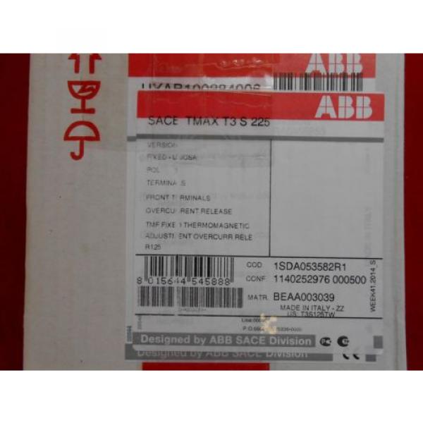 NEW IN BOX ABB SACE TMAX T3S125TW CIRCUIT BREAKER 125AMPS; 1SDA053582R1 #1 image