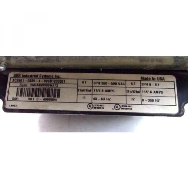 ABB ACS601-0009-A-000B1200801 AC DRIVE 5/7.5HP 380/500VAC 50/60HZ **FAIR** #2 image