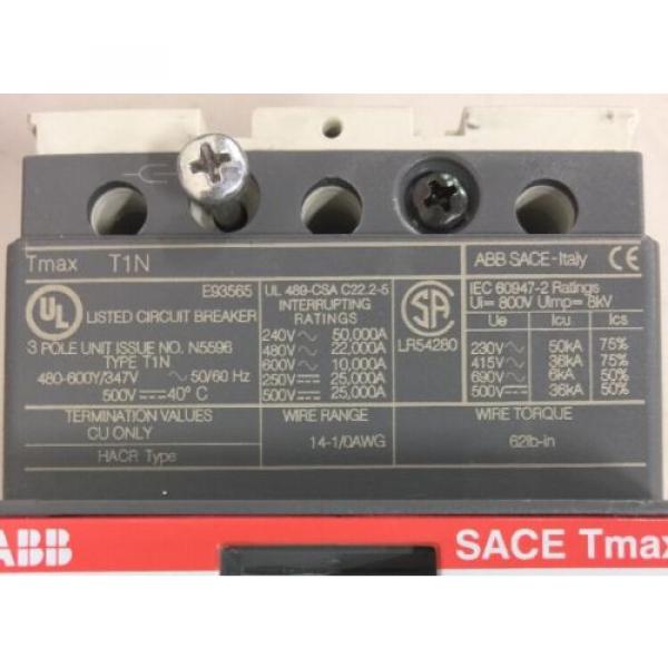 ABB Tmax T1N E93565 Circuit Breaker 60 Amp 3 Pole N5596 480-600Y/347V 50/60 Hz #2 image