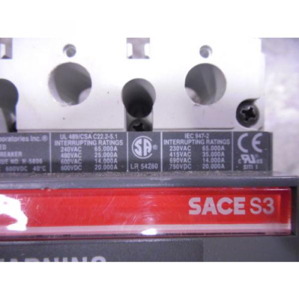 USED ABB S3N SACE S3 Circuit Breaker 150 Amps 600VAC 4 Pole #7 image