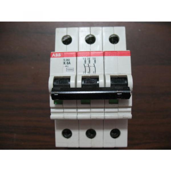 ABB S283 K8A 8 Amp Three Pole Circuit Breaker 277/480 VAC #1 image