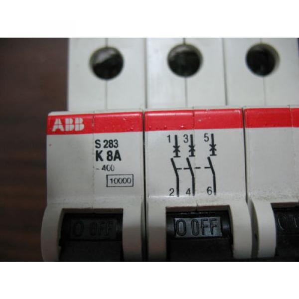 ABB S283 K8A 8 Amp Three Pole Circuit Breaker 277/480 VAC #3 image