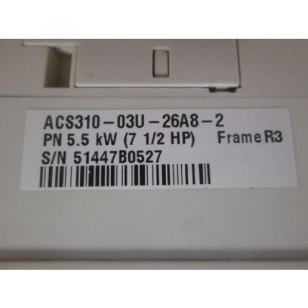 ABB ACS310-03U-26A8-2 DRIVE 7.5 HP, ACS31003U26A82 USED #4 image