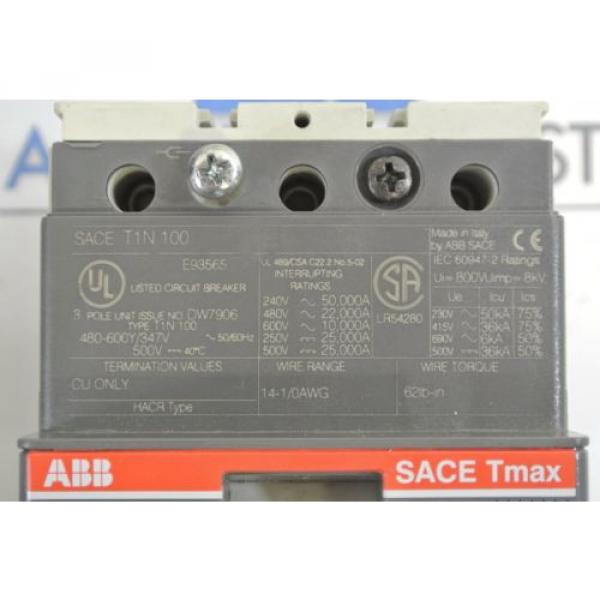 ABB SACE T1N 100 3P 600V 50A Circuit Breaker - USED #2 image