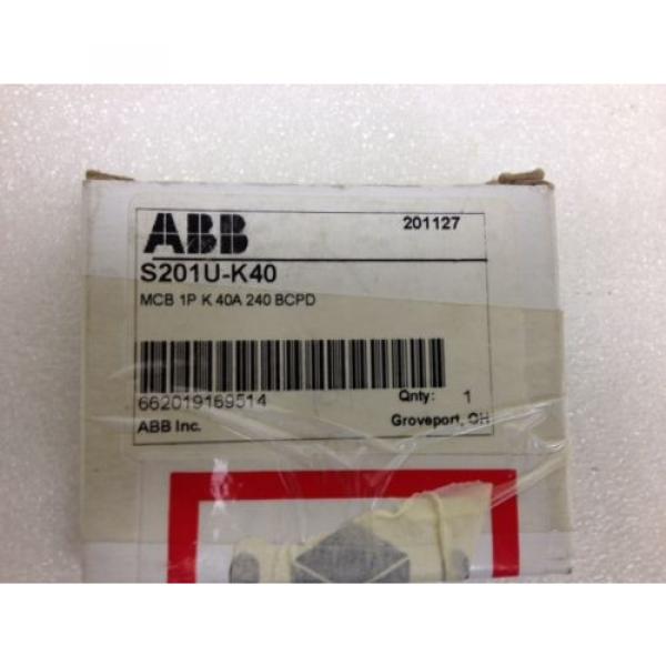 *NEW* ABB Mini Circuit Breaker S201U-K40, 1 Pole,  40A #2 image