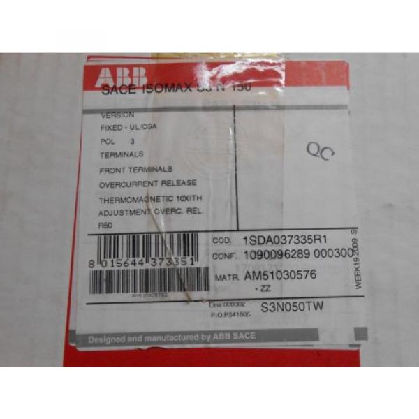 ABB S3N050TW CIRCUIT BREAKER 50 amp new boxed #1 image