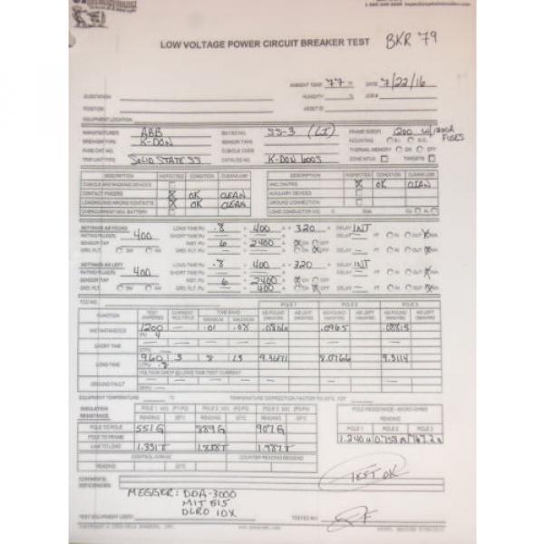 ABB K-DON 600S 1200 AMP FRAME 600 TRIP SOLID STATE AIR POWER CIRCUIT BREAKER LI #7 image