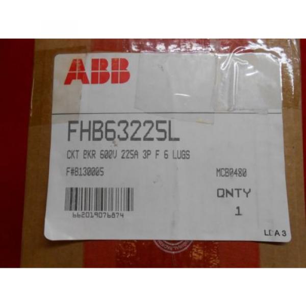 ABB FHB63225L CIRCUIT BREAKER new boxed 225 amp 3 pole lugs #1 image
