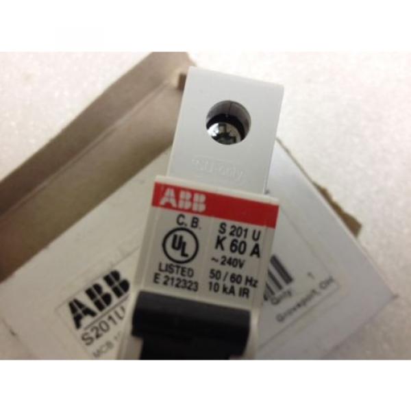 *NEW* ABB Mini Circuit Breaker S201U-K60, 1 Pole,  60A #6 image