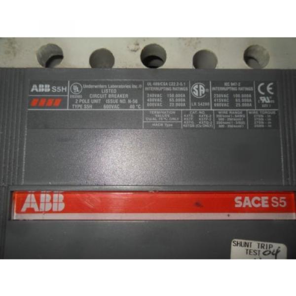 (V43) 1 USED ABB SACES5 S5H CIRCUIT BREAKER 400A 3 600V #2 image