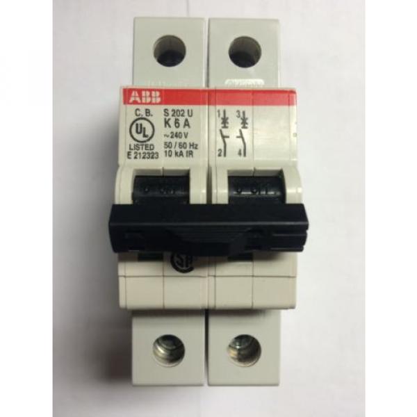 ABB S202U-K6A 2-Pole Circuit Breaker 6A DIN Mount #1 image