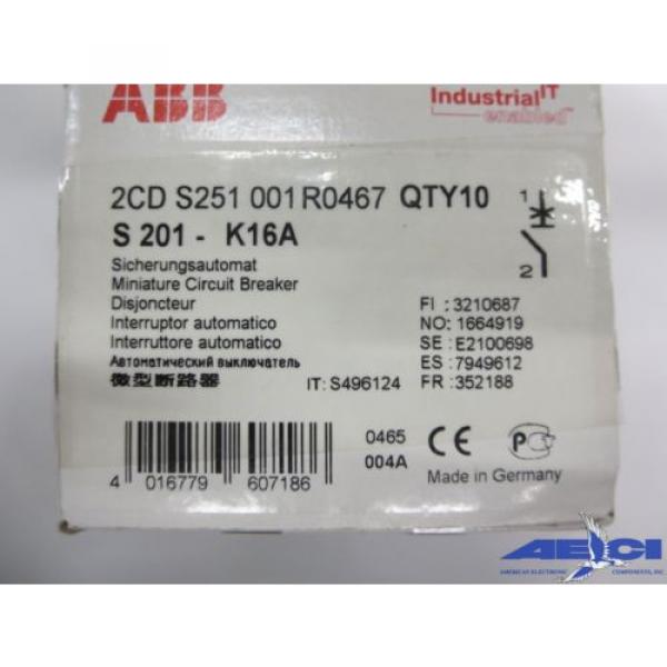 ABB S201K16A CIRCUIT BREAKER (BOX OF 10) #5 image