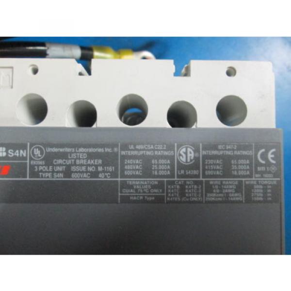 ABB Control SACE-S4 Type: S4N 3-Pole Unit Circuit Breaker 250A 600VAC NO. M-1161 #5 image